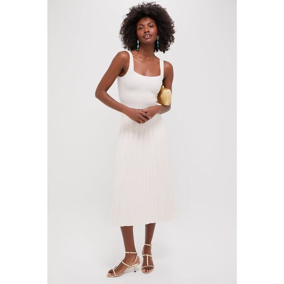 STAUD Ecru Ellison Cream Knit Maxi Dress NWT M Retail $295 Tuckernuck - Picture 7 of 7